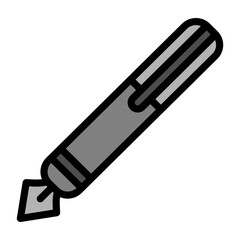 Fountain Pen Vector Filled Icon Design