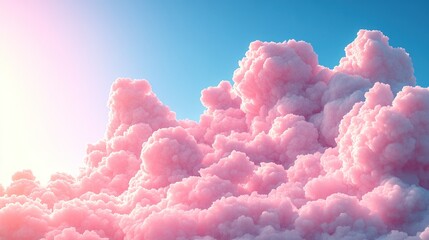 Pink cloudscape, sunrise, aerial view, dreamy background, website banner