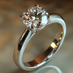 anillo de compromiso con gran diamante dise&ntilde;o de lujo