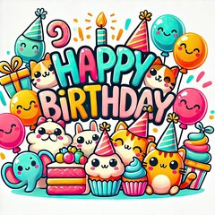 Obraz premium happy card with animals