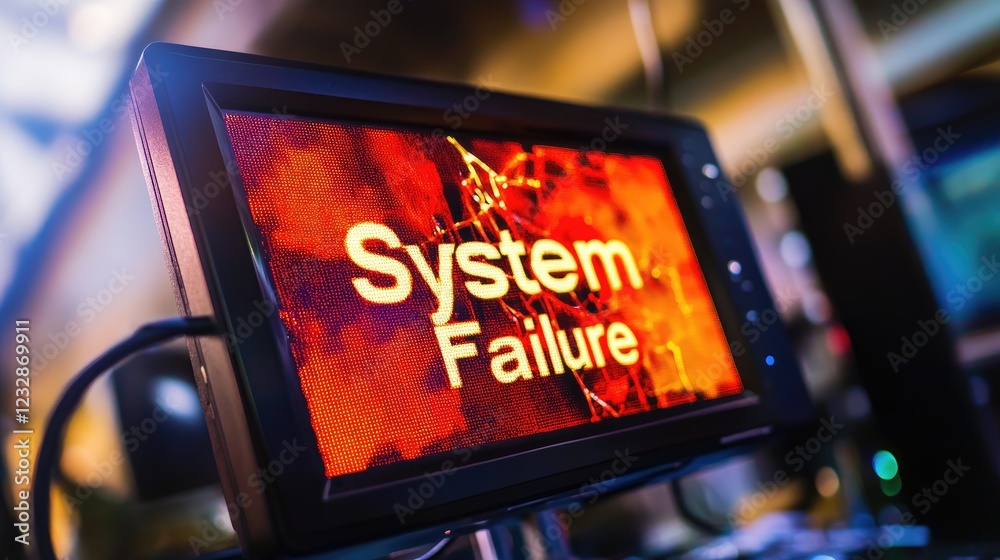 Poster cracked screen displays system failure message