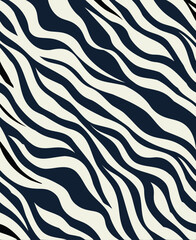 Seamless Zebra Print Pattern - Black and White Animal Skin Background