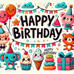 Naklejka premium happy card with animals
