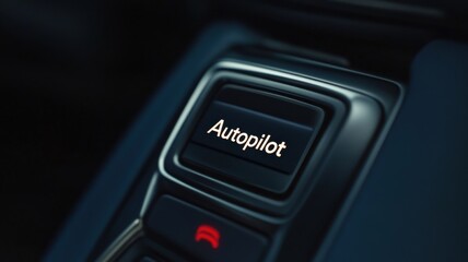 Control button for autopilot feature highlighted in modern vehicle interior design
