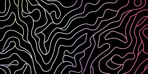 Fototapeta premium Abstract Colorful Wavy Lines on Black Background: A Vibrant and Dynamic Pattern of Curved and Flowing Lines in Various Colors Creating a Mesmerizing Visual Effect
