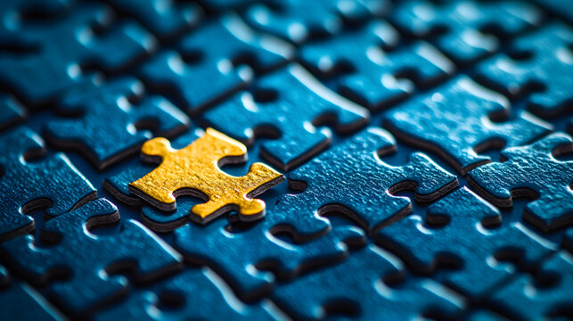 Pieza de puzzle destacada como s&iacute;mbolo de soluci&oacute;n y elemento clave
