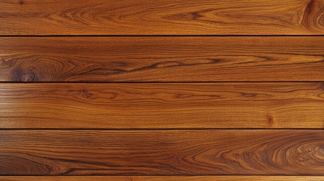 Rich Brown Wooden Planks Horizontal Grain Texture