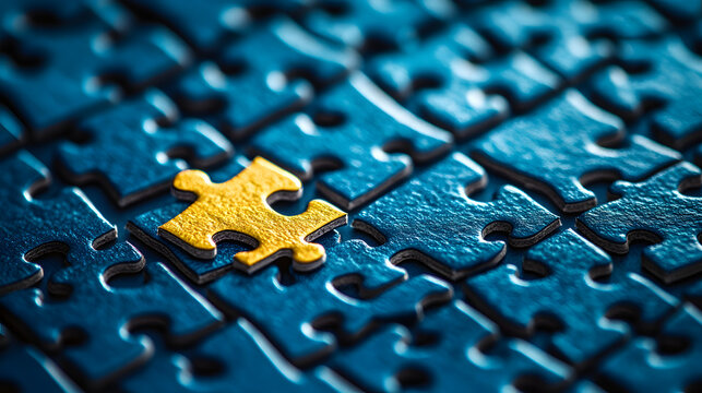 Pieza de puzzle destacada como s&iacute;mbolo de soluci&oacute;n y elemento clave
