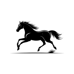 Vector illustration of running horse silhouette