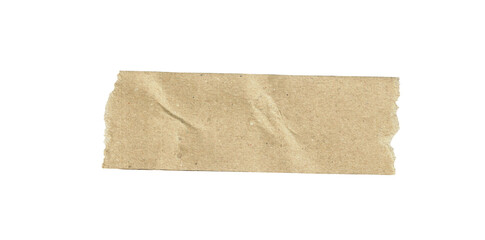 Adhesive paper tape isolated on a Transparent background, Brown paper torn or ripped pieces PNG