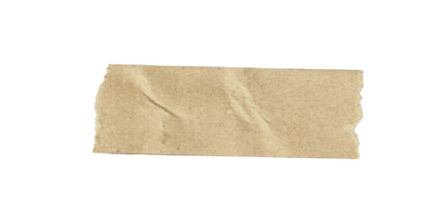 Adhesive paper tape isolated on a Transparent background, Brown paper torn or ripped pieces PNG