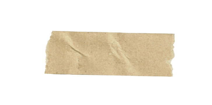 Adhesive paper tape isolated on a Transparent background, Brown paper torn or ripped pieces PNG