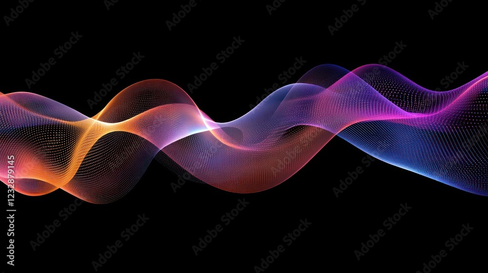 Poster abstract colorful waves flowing through space