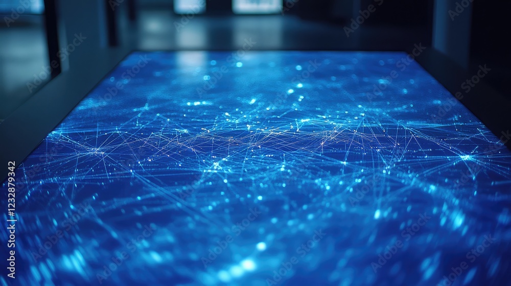 Poster abstract blue network displaying digital connections