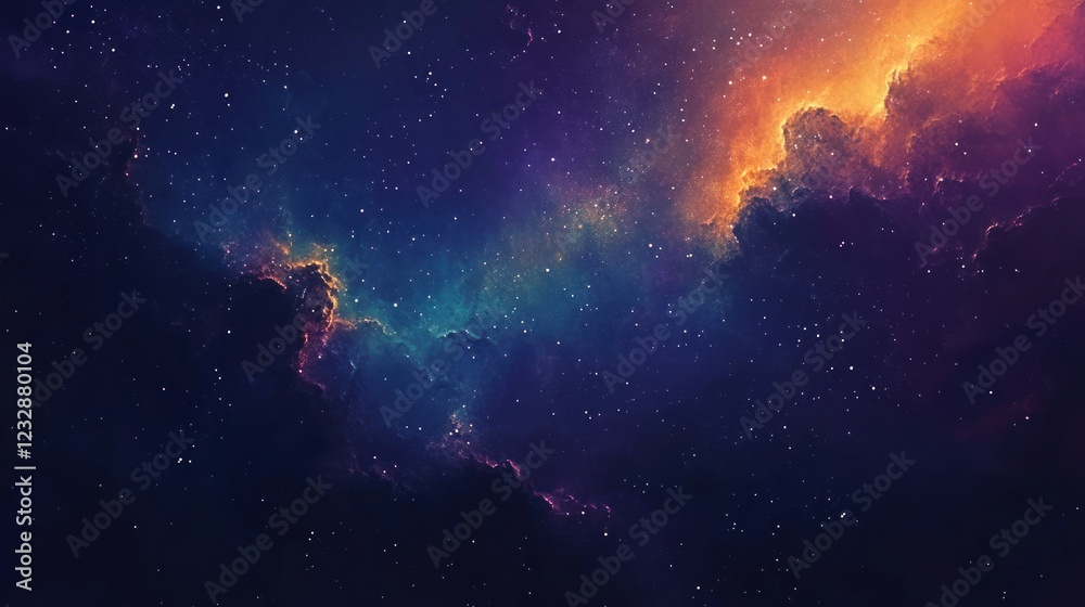 Poster cosmic nebula displaying vivid colors and stars