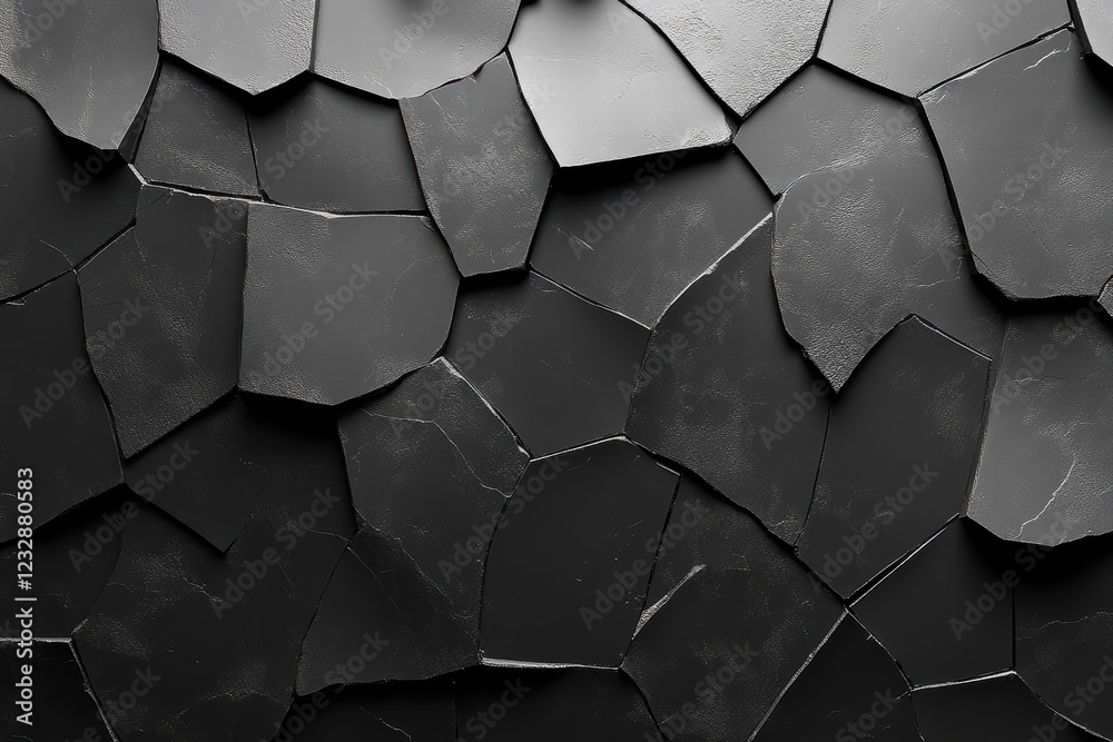 Poster geometric texture with black matte background creating an intricate design pattern