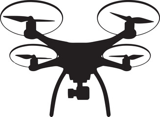 Drone icon silhouette, vector illustrastion. White Background