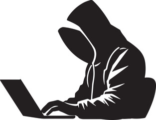 Hacker icon silhouette, vector illustrastion.