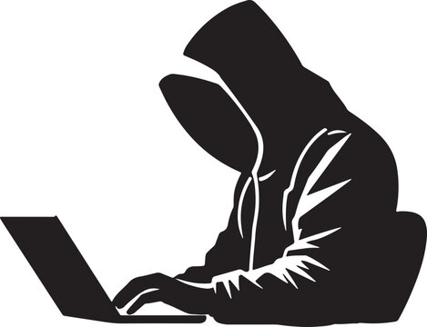 Hacker icon silhouette, vector illustrastion.