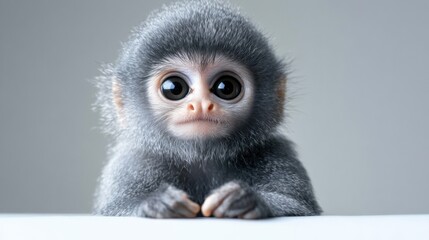 adorable baby monkey with big eyes