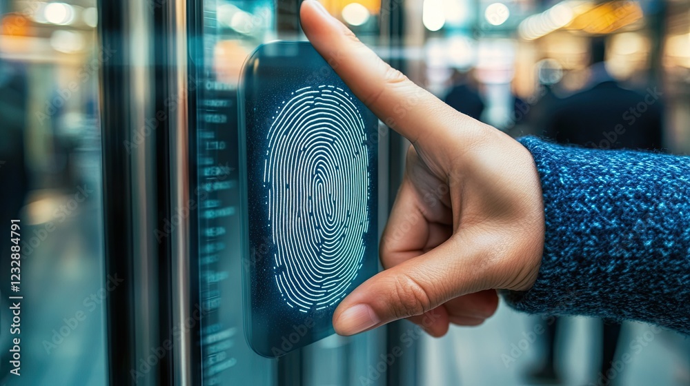 Poster fingerprint scanner technology modern access control system