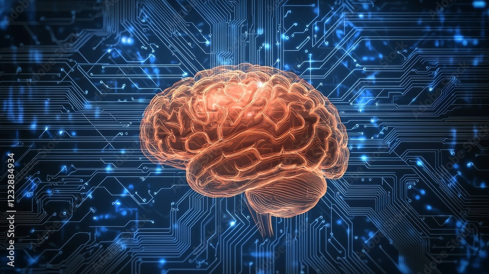 Poster abstract stock image of a computer processor