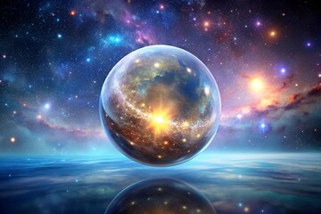 Obraz premium a glowing sky sphere orbits-the starry galaxy gene