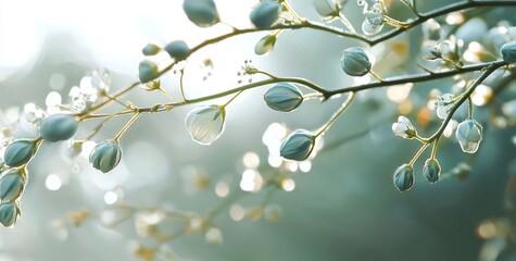 Concept of World Environment Day, featuring a delightful spring blur of green nature with a sun light flare effect, against a backdrop of a blue sky with white clouds