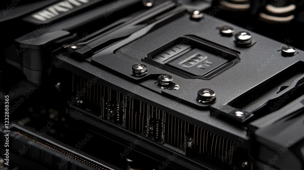 Aufkleber Closeup view of a modern computer motherboard cpu socket