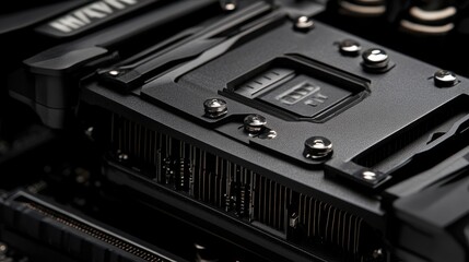 Closeup view of a modern computer motherboard cpu socket