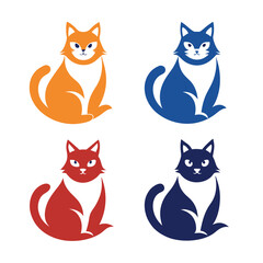 Fototapeta premium Vector silhouette cartoon cat
