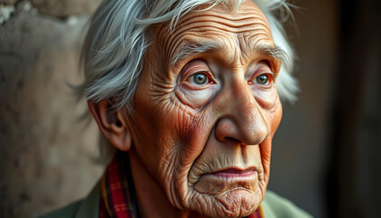 Portrait of a thoughtful elderly person