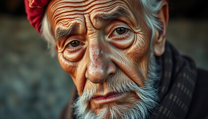 Portrait of a thoughtful elderly person