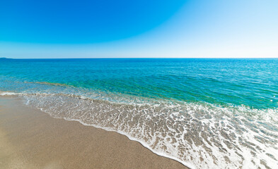 Blue sea under a clear sky in Sardinia