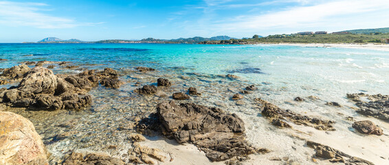Turquoise water in an empty beach in Sardinia