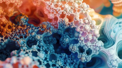 Abstract Colorful Bubbles and Patterns in Fluid Composition