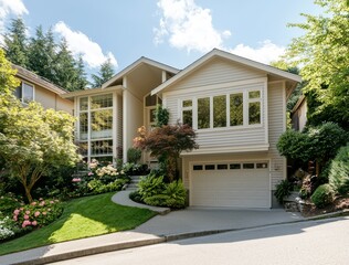 Fototapeta premium A serene and healthy front yard in late spring