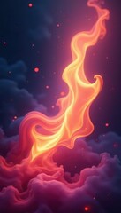 Ethereal glowing abstract flame with swirling patterns and soft colors , soft, ethereal