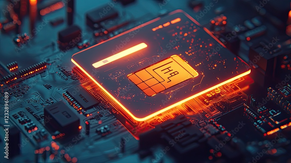 Poster illuminated microchip integrated circuit board technology