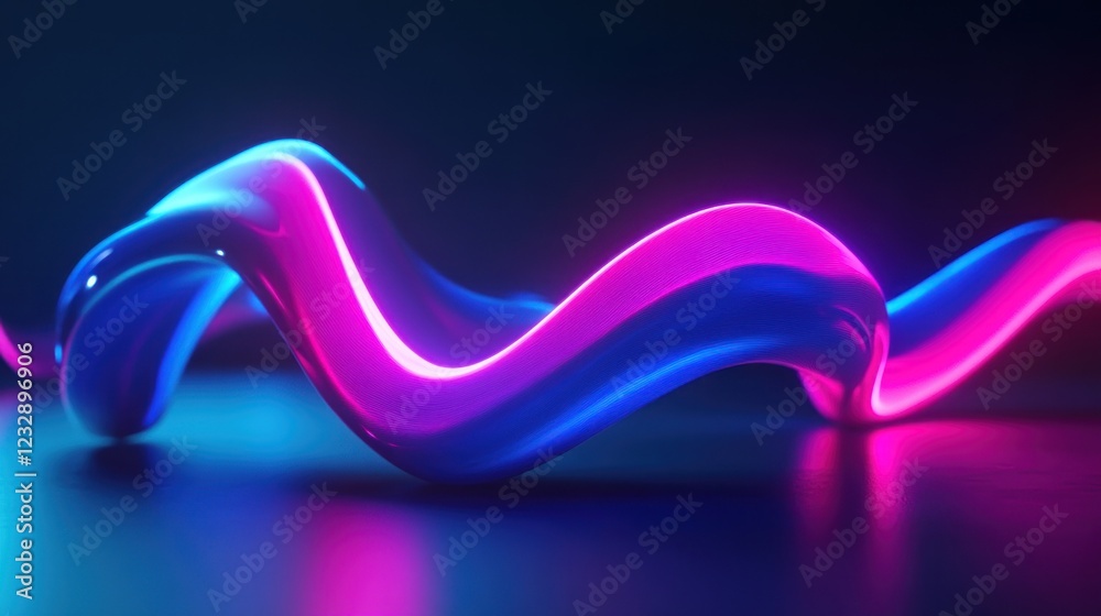 Aufkleber abstract neon wave flowing through space