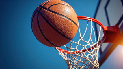 Athletic Prowess Displayed: The Flawless Execution of a Basketball Hoop Shot