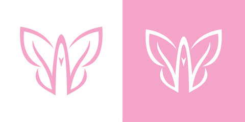 Iconic letter mw butterfly logo