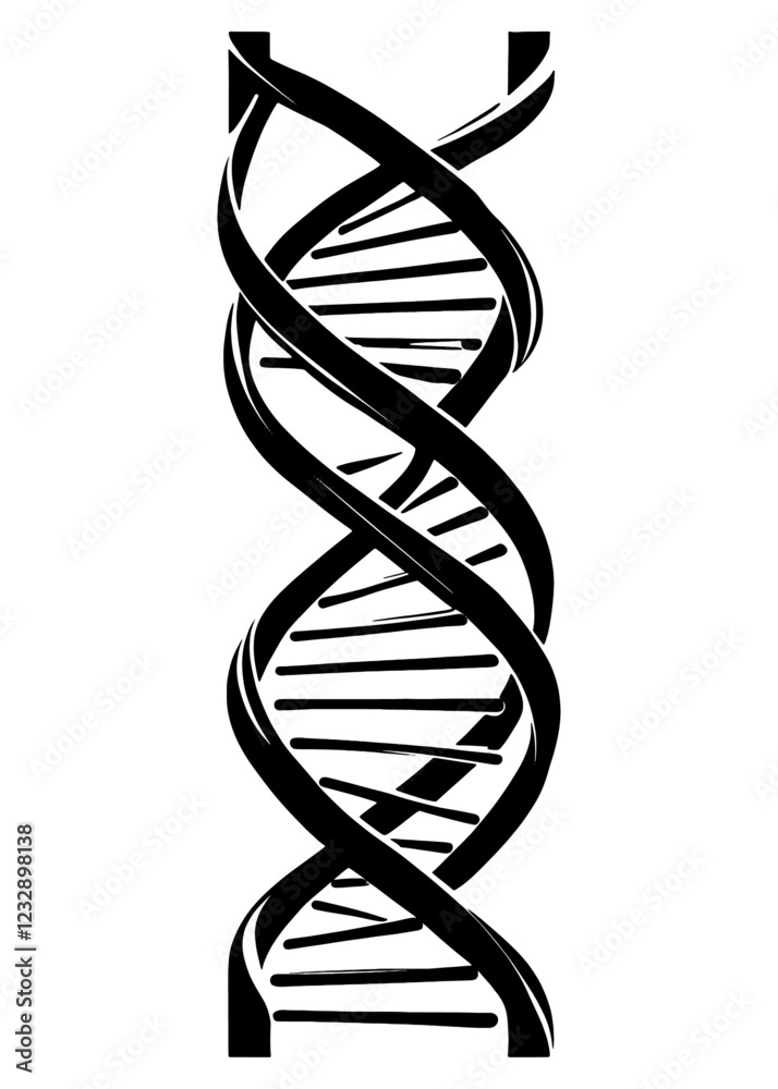 Fototapete rotating dna, genetic engineering scientific concept. rendered loopable animation of rotating dna gl