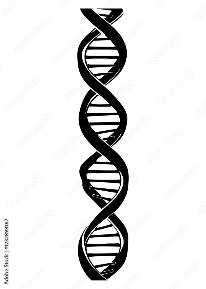 Fototapete rotating dna, genetic engineering scientific concept. rendered loopable animation of rotating dna gl