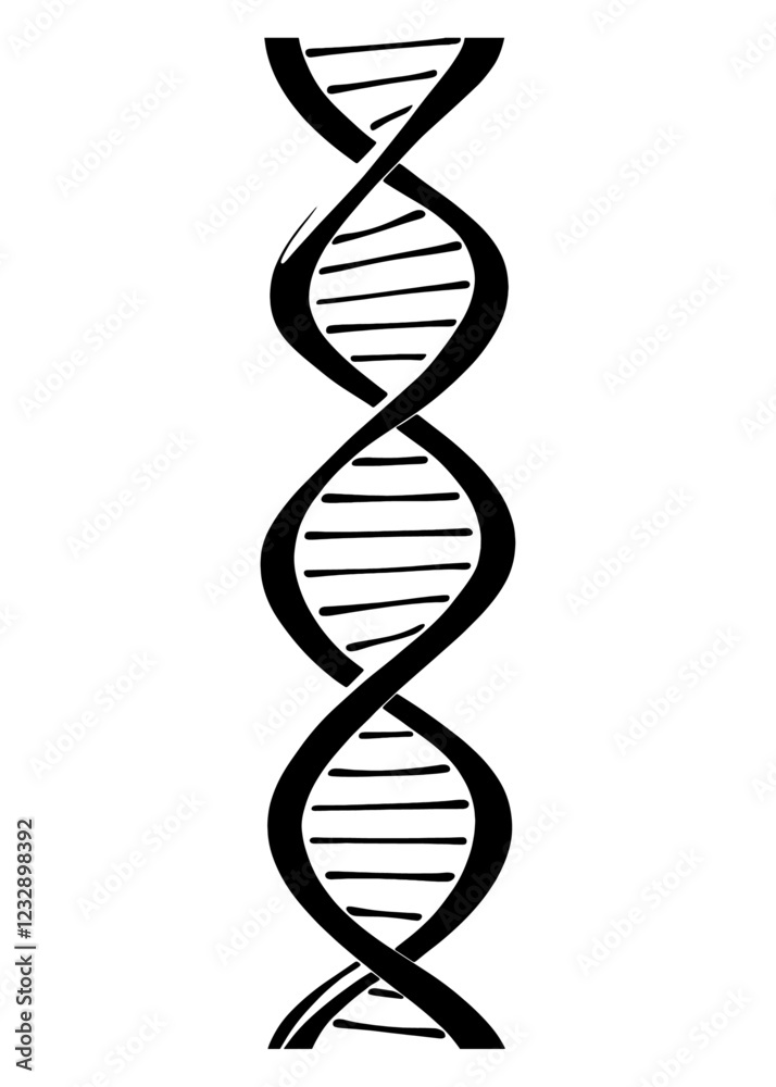 Fototapete rotating dna, genetic engineering scientific concept. rendered loopable animation of rotating dna gl