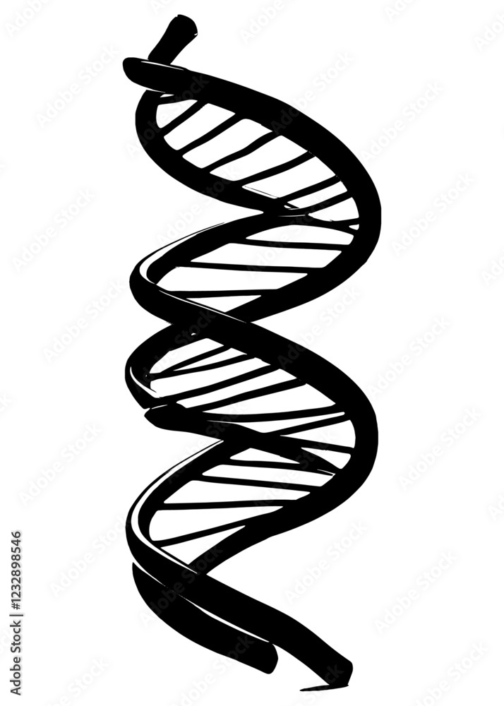 Fototapete rotating dna, genetic engineering scientific concept. rendered loopable animation of rotating dna gl