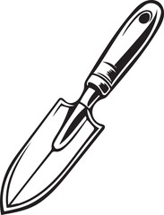 Knife Rustic Tool for Gardening, Silhouette vector art illustration with a white background