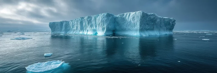 Rolgordijnen zonder boren Melting glaciers reveal striking icebergs in the Arctic waters © Oleksandr