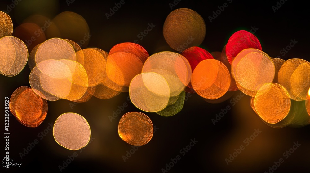 Aufkleber abstract bokeh lights create orange yellow glow