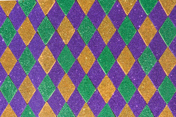 Glittering Harlequin Pattern. Mardi gras background